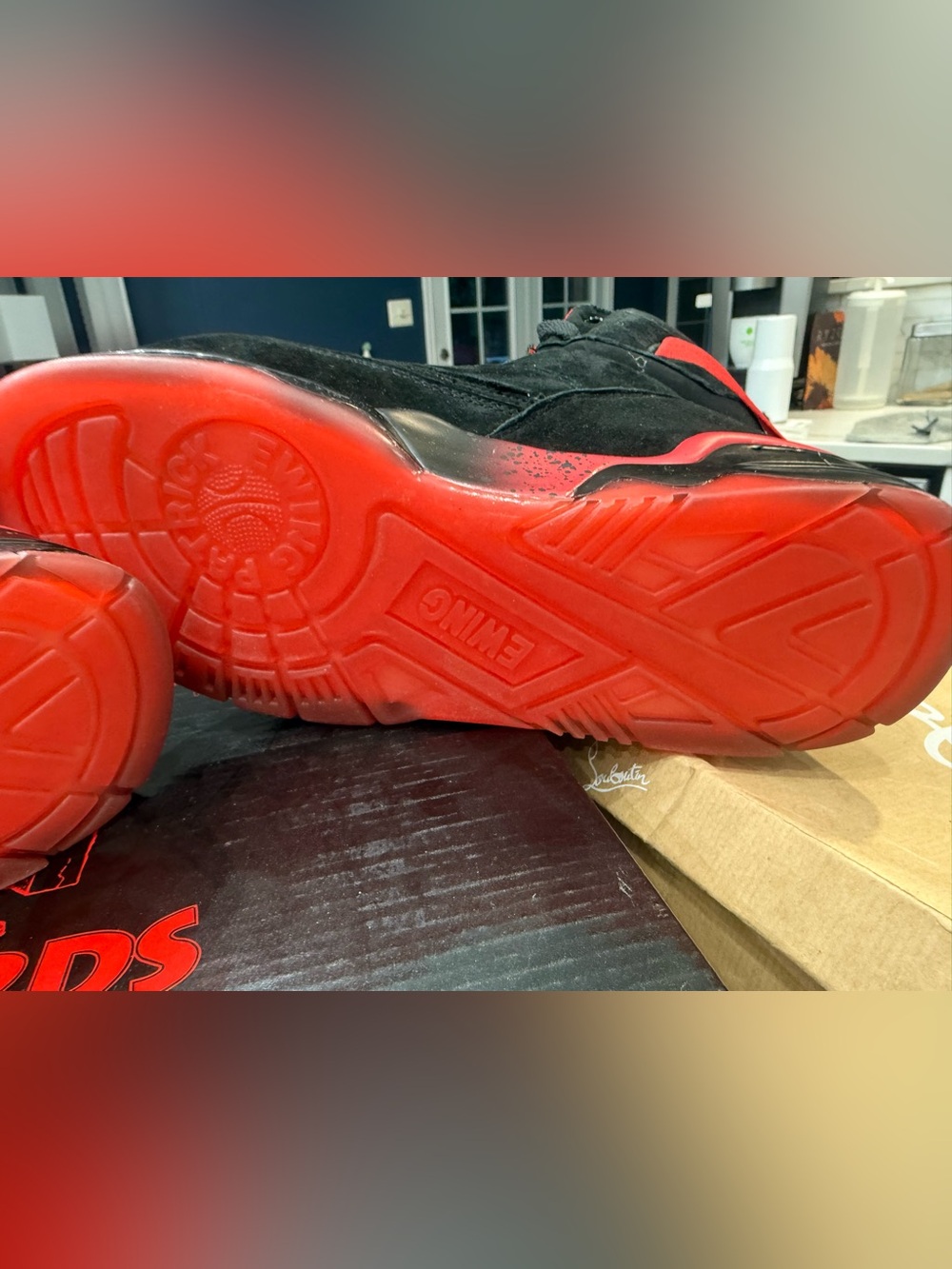 Patrick Ewing Athletics “Death Row”  High-Top Bball Shoes - Red & Black Suede - Picture 6 of 16